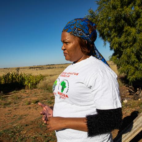 Matlhogonolo Mochware is a community activist for ActionAid partner Women Affected by Mining United in Action (WAMUA).
